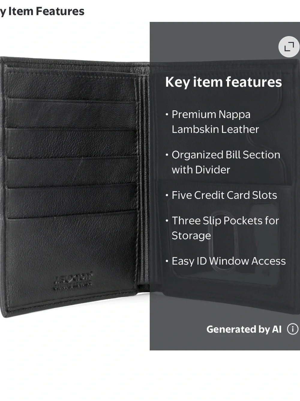 Classic Black Leather Bi-Fold Wallet for Men